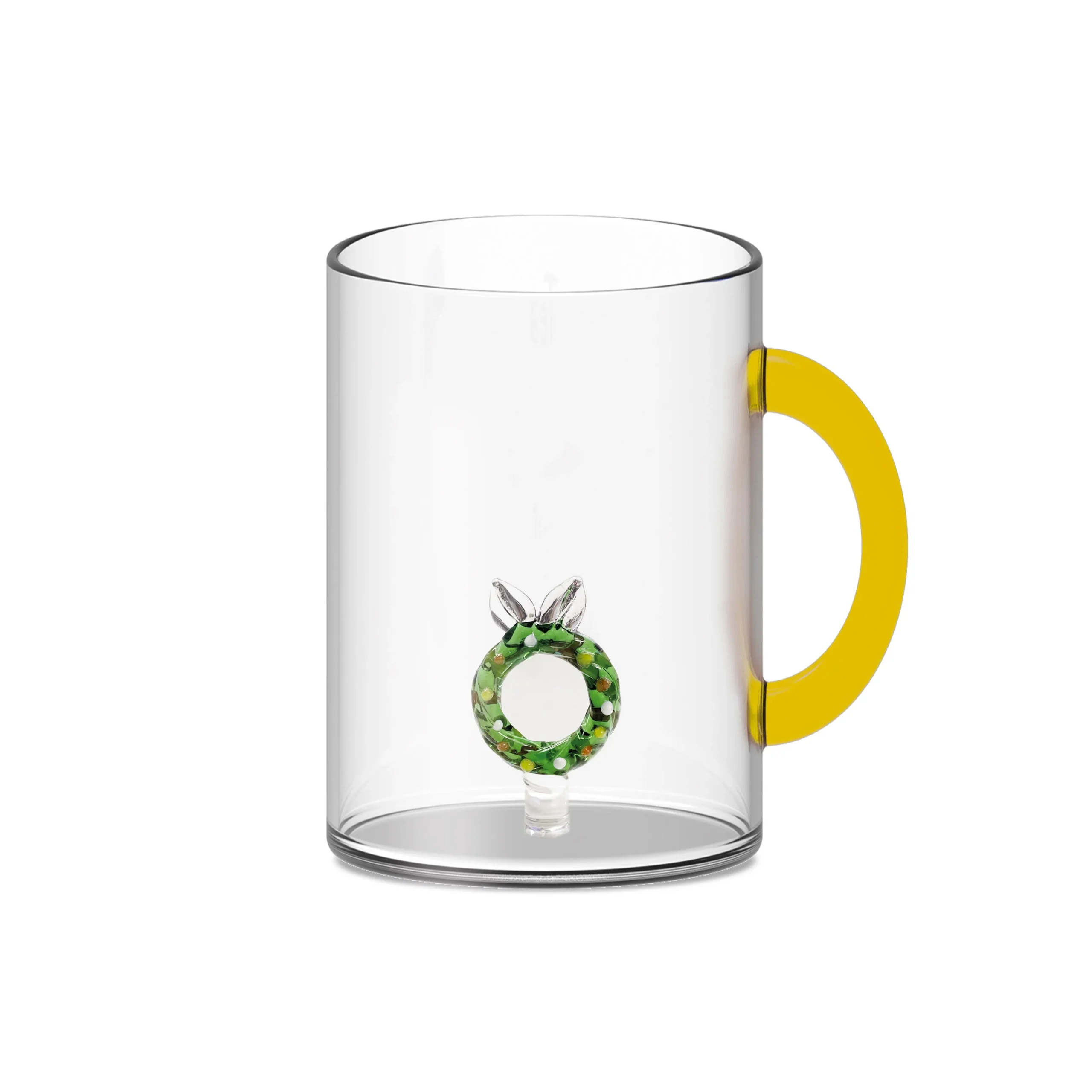 WD LifeStyle Tazza Vetro Borosilicato Cc 420 Ml Decoro Ghirlanda di Natale