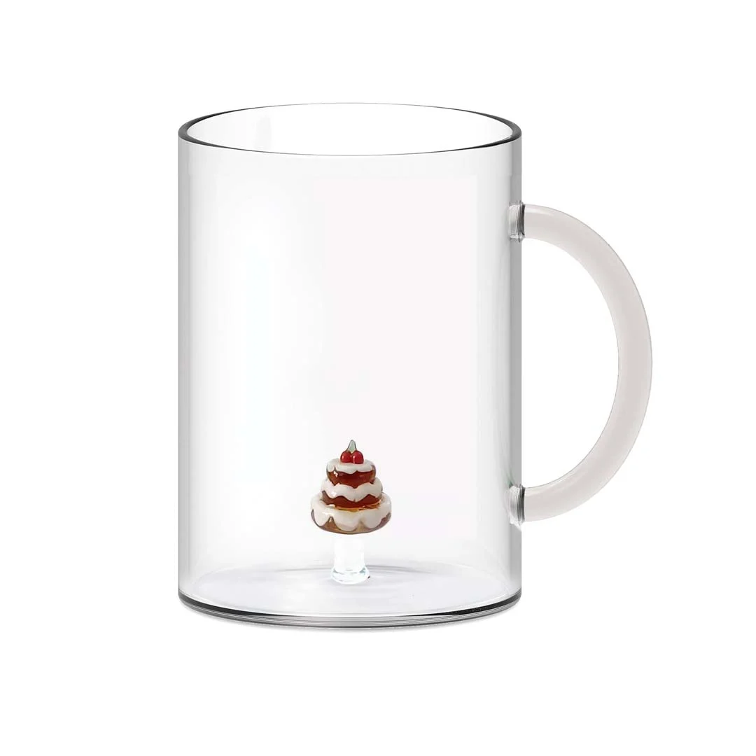 WD LifeStyle Tazza Vetro Borosilicato Cc 420 ml Decoro Torta