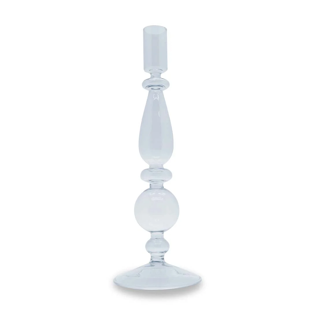 WD LifeStyle Portacandele Vetro Borosilicato H 25 Cm Colore Trasparente