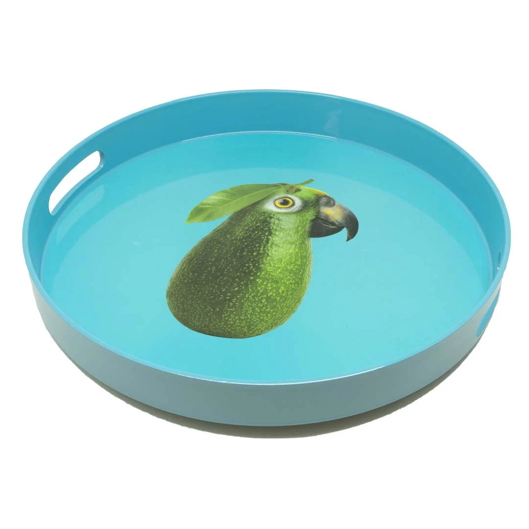 WD LifeStyle Vassoio Rotondo D 33 Cm Decoro Pappagallo