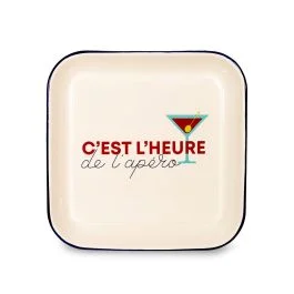 BREST LINE VASSOIO IN LATTA 30X30 C'EST L'HEURE DE L'APERO