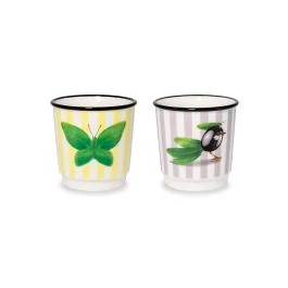 NEW MYKONOS SET 2 BICCHIERINI CAFFE' FARFALLA E OLIVA
