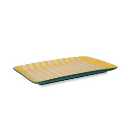 SINTRA PIATTO 30X20,5 CM GIALLO LINEE BIANCHE