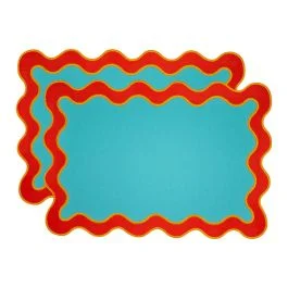 SAMARCANDA SET 2 TOVAGLIETTE COTONE ROSSO 45X45 CM