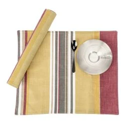 ZARA SET 2 TOVAGLIETTE DOUBLED 35X45 100% COTONE SENAPE