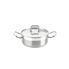 PROFESSIONAL CASSERUOLA ALTA CM 22 CON COPERCHIO INOX