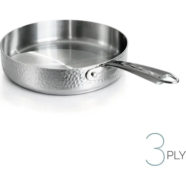 AGNELLI Padella Aluinox Martellato 3Ply 28x6 Cm 1 Manico Acciaio Inox
