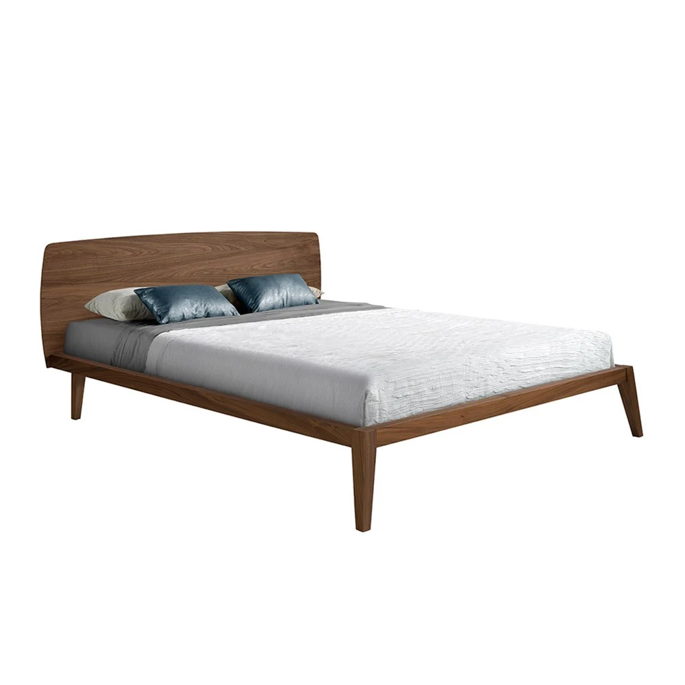 Angel Cerda letto matrimoniale 7178 in legno impiallacciato noce. Rete in legno di pino multistrato inclusa