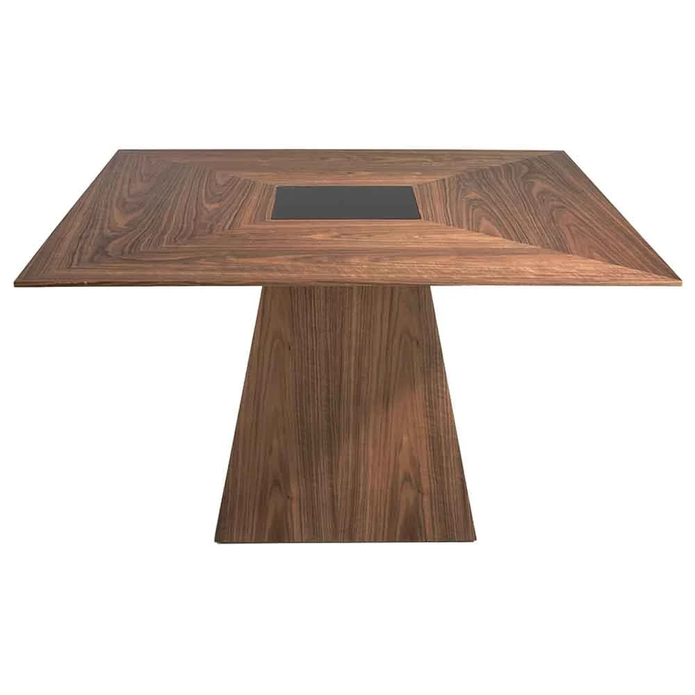 Angel Cerda tavolo 1079 realizzato in legno di noce e vetro tinto nero