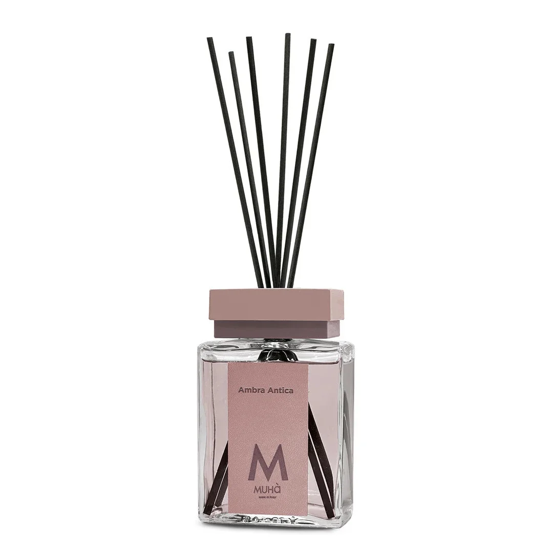 Muhà Luxe Perfume Diffusore Ambiente con Bastoncini Ambra Antica 100 Ml