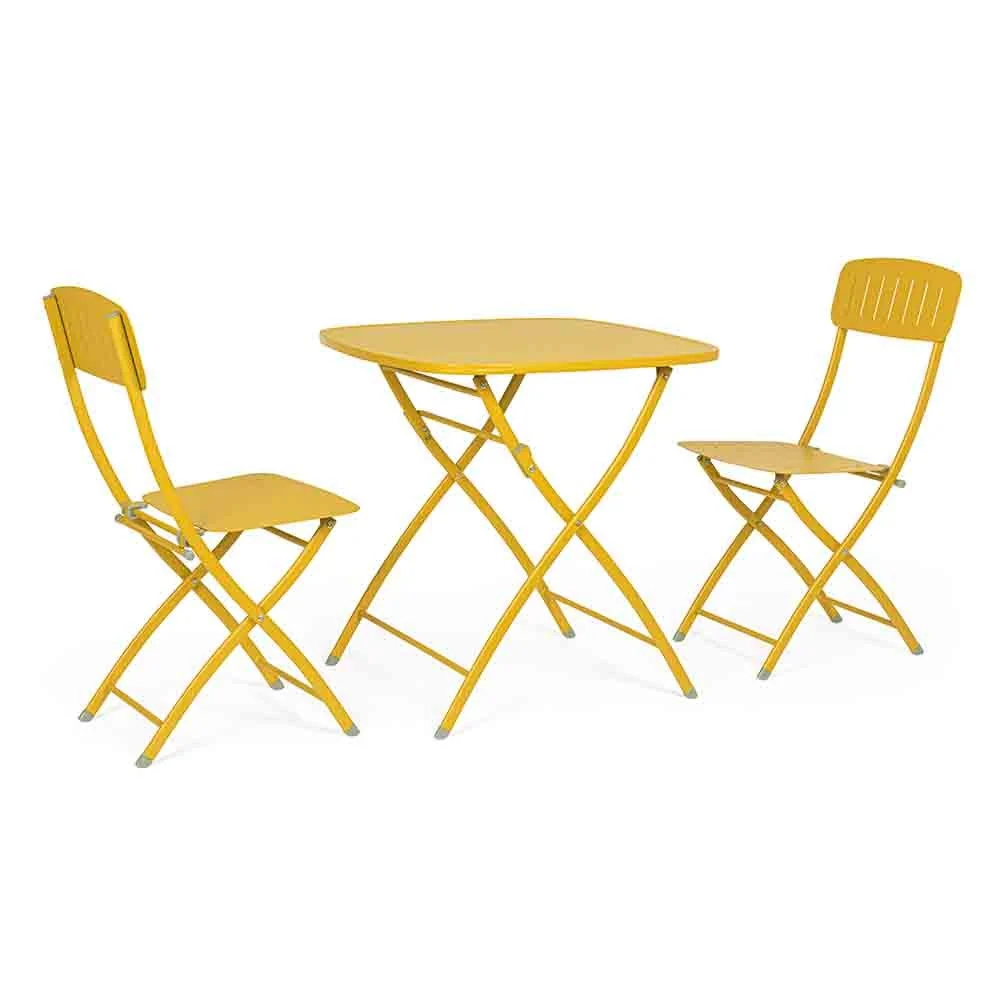 Bizzotto Set da giardino compreso di due sedie pieghevoli e un tavolo pieghevole
