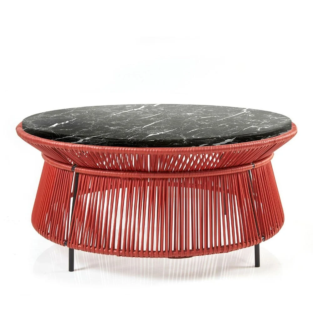 Caribe Chic tavolino basso in marmo nero, rame, nero