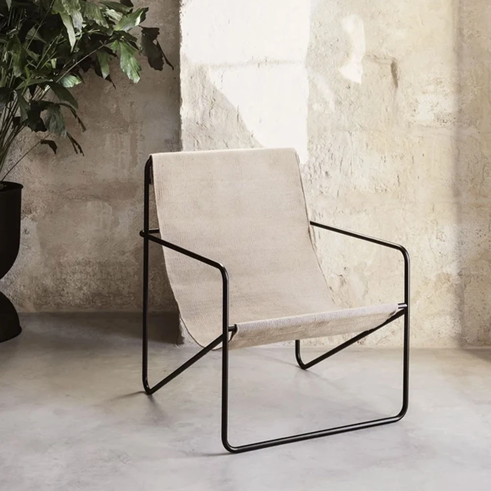 Chaise longue in cashmere Desert