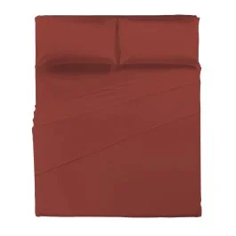 COMPLETO LETTO MATRIMONIALE ARGILLA BRUCIATA 100% COTONE