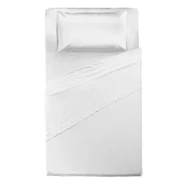 COMPLETO LETTO PIAZZA 1/2 BIANCO 100% COTONE