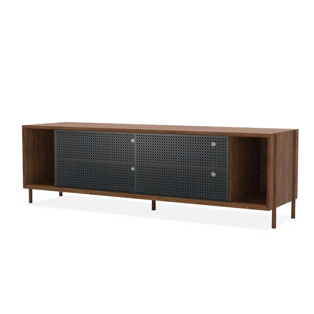 Credenza Gabin 162 cm senza cassetti noce e grigio ardesia