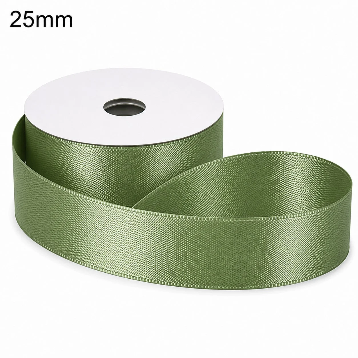 ETM Nastro Doppio Raso Colore Verde Salvia 25 mm x 50 m