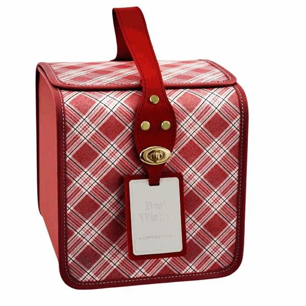 L'Arcolaio Bauletto Quadrato Grande Vintage Red 20,9x21,2x22 cm