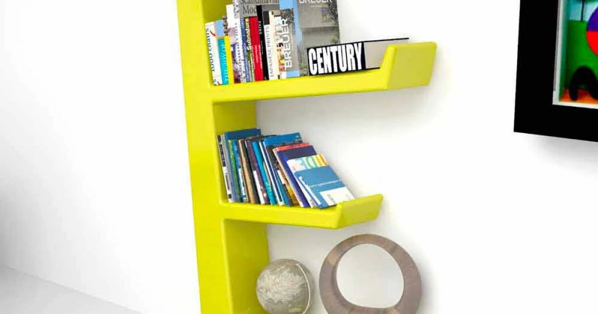 Libreria design moderno in Solid Surface Austen, made in Italy