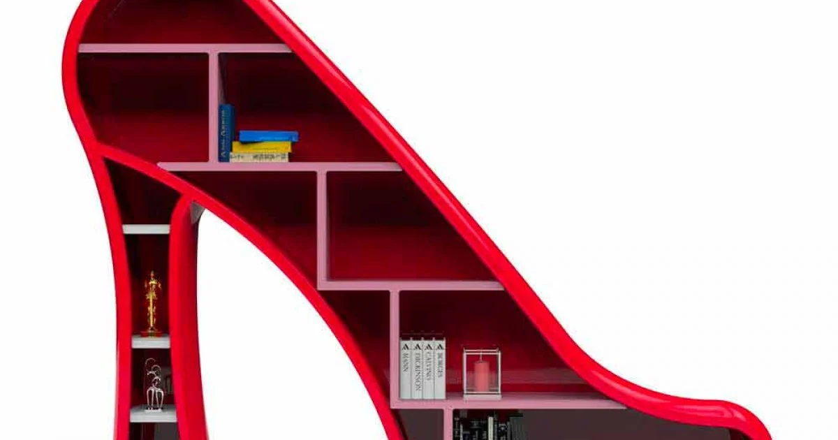 Libreria design moderno in Solid Surface Lady fatta in Italia