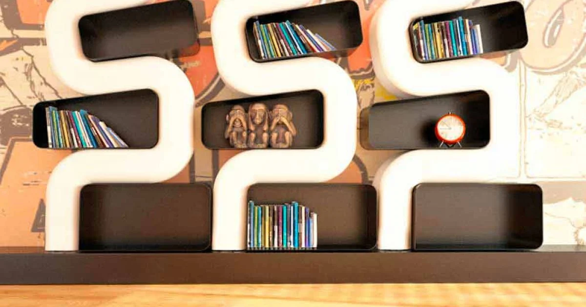 Libreria design moderno in Solid Surface Ser P made in Italy