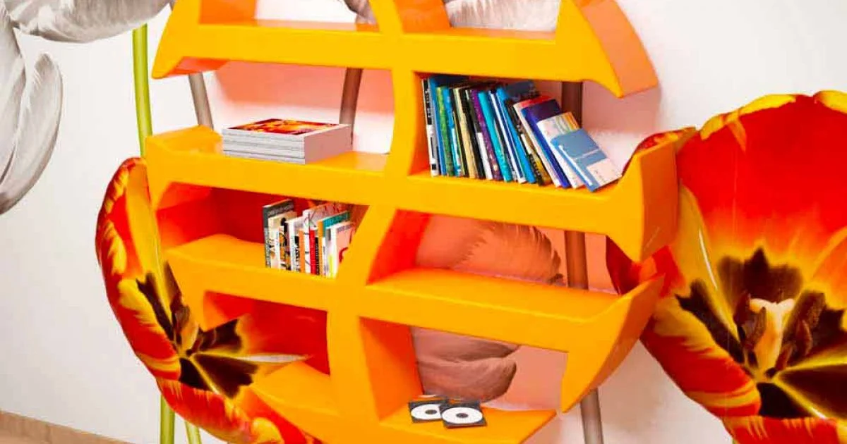 Libreria moderna Stevenson fatta artigianalmente in Italia