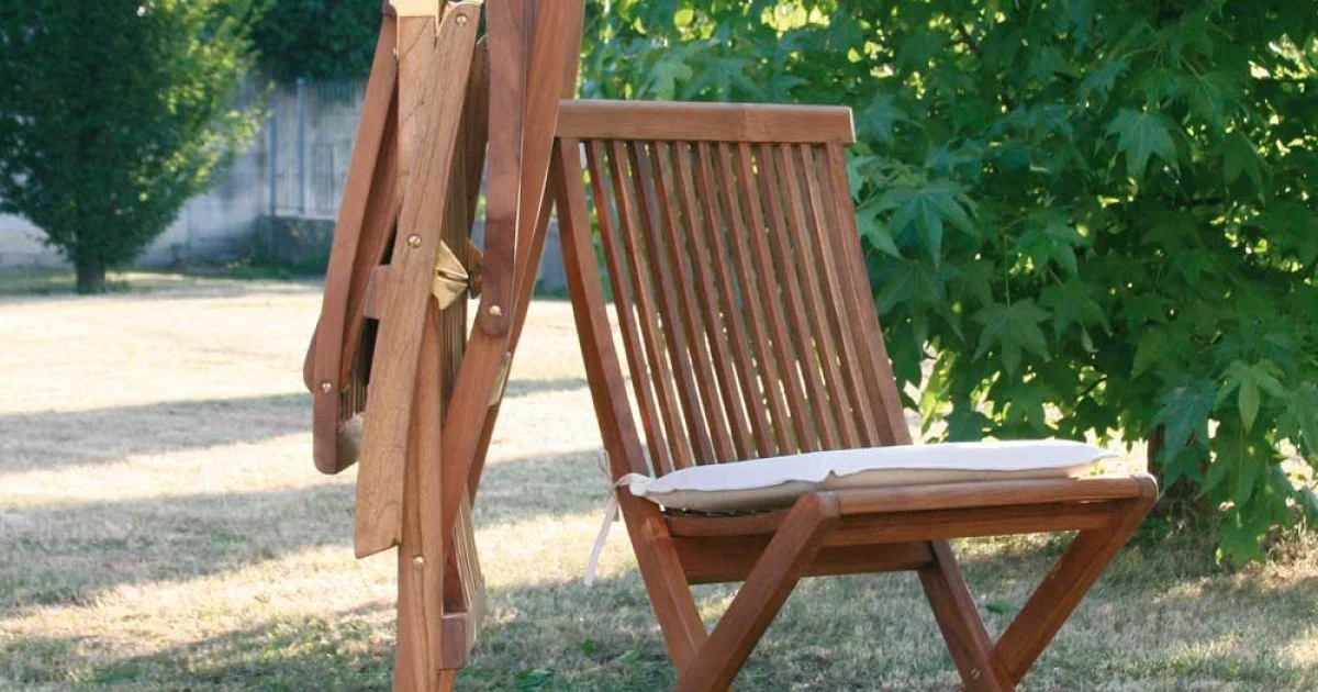 2 Sedie pieghevoli in teak da giardino