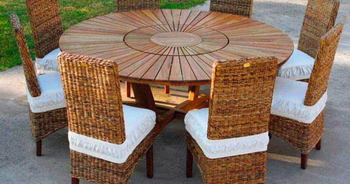 Tavolo tondo in teak e massello da esterno Real Table