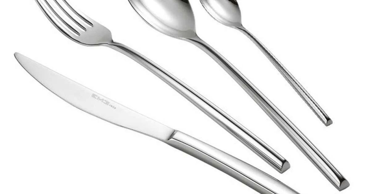24 Posate in Acciaio Lucido Design Triangolare Elegante Made in Italy - Caplin