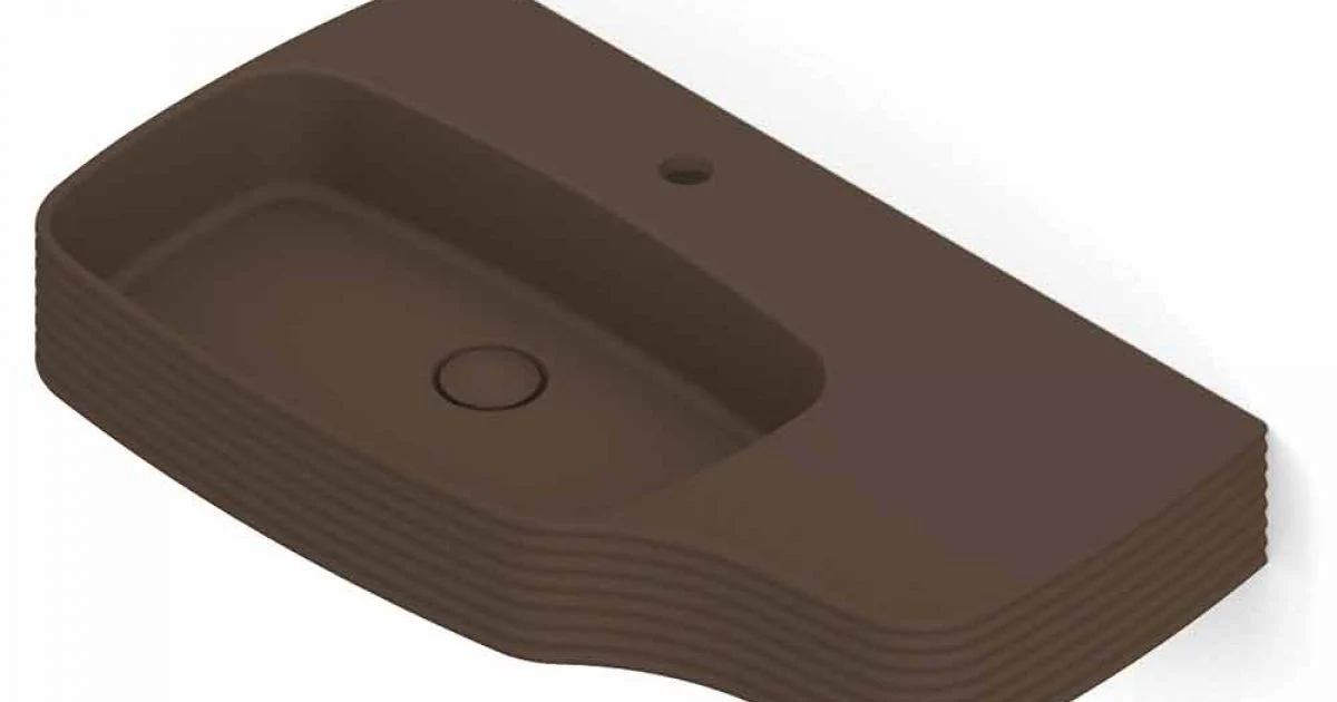 Lavabo a parete in ceramica moderno prodotto in Italia, Amleto