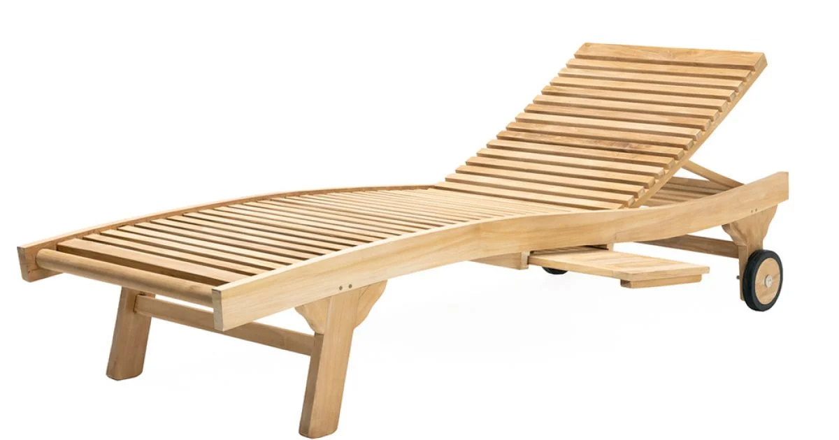 Lettino da Esterno in Teak Naturale  – Yggdrasil