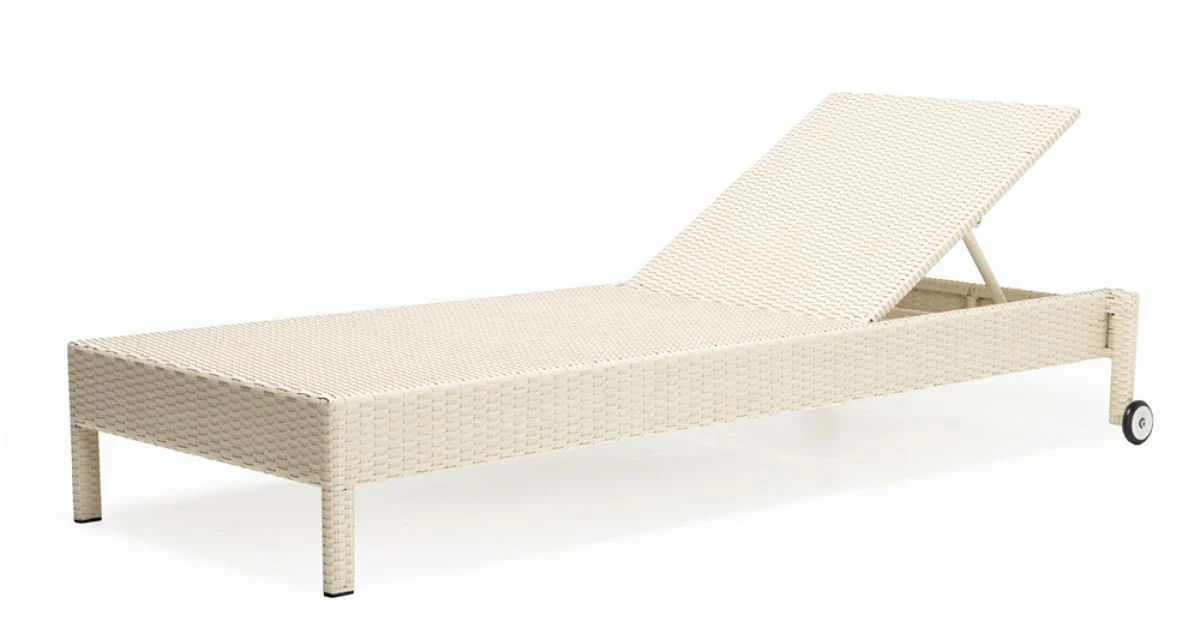 Lettino da Giardino in Polyrattan con Ruote – Sunbathe