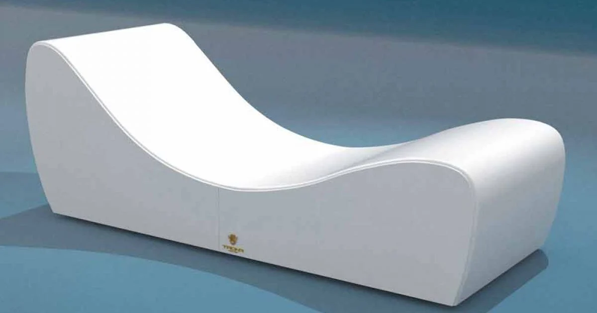 Lettino relax Onda Trona in ecopelle nautica bianca made in Italy