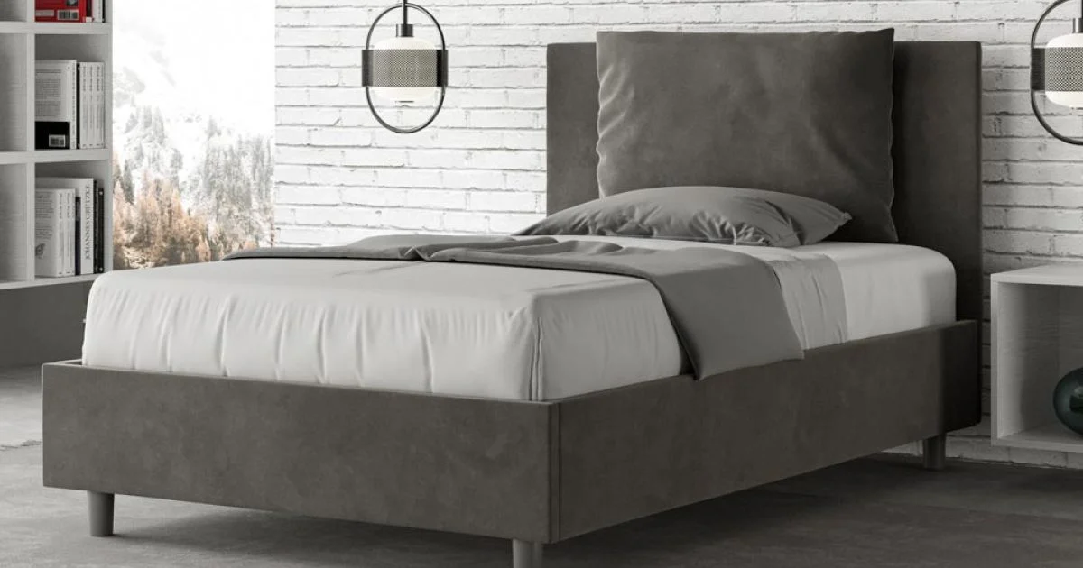 Letto 120x200 cm Testata con Cuscinatura in Microfibra Made in Italy - Olimpiadi