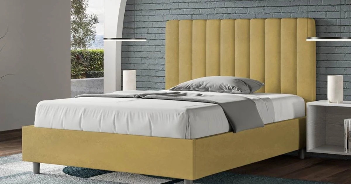 Letto 140x200 cm Microfibra con Linee Verticali Simmetriche Made in Italy - Guanto
