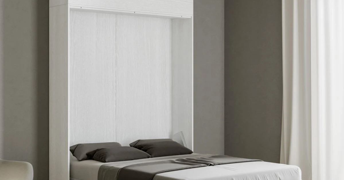 Letto a Una Piazza e Mezza a Scomparsa Verticale con Pensile - Magicompare