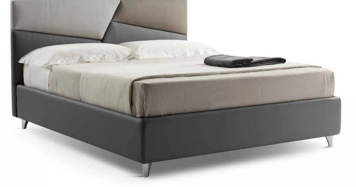 Letto con Contenitore Matrimoniale Imbottito in Ecopelle Made in Italy – Raggino