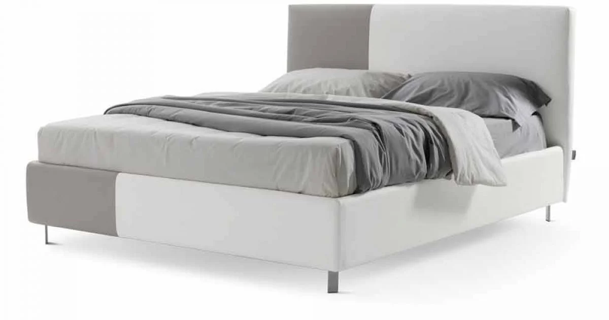 Letto con Contenitore Matrimoniale in Ecopelle Bicolore Made in Italy – Jasmine