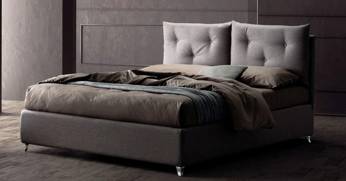 Letto Matrimoniale 160x190 con Bottoncini Decorativi nei Cuscinoni - Raggi