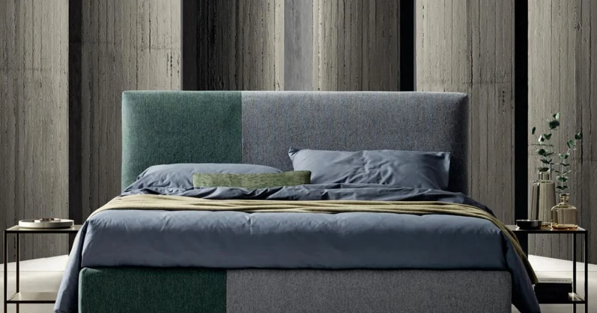 Letto Matrimoniale 160x190 con Finitura Bicolore Asimmetrica - Jasmine