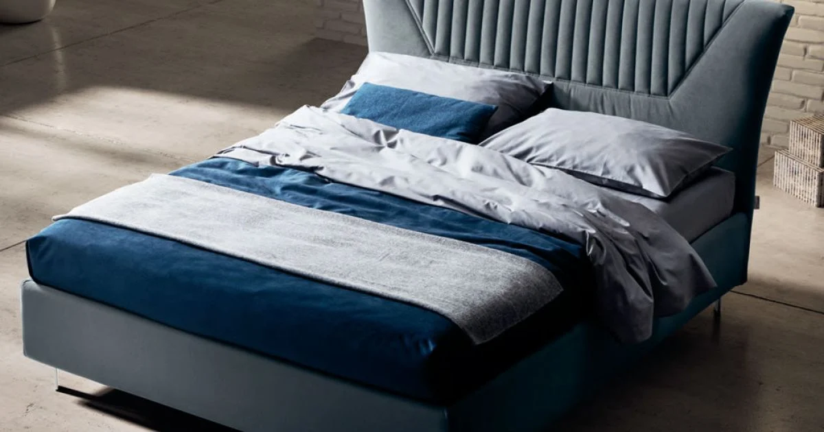 Letto Matrimoniale 160x190 con Inserti Trapuntati a Doghe Larghe - Fresche