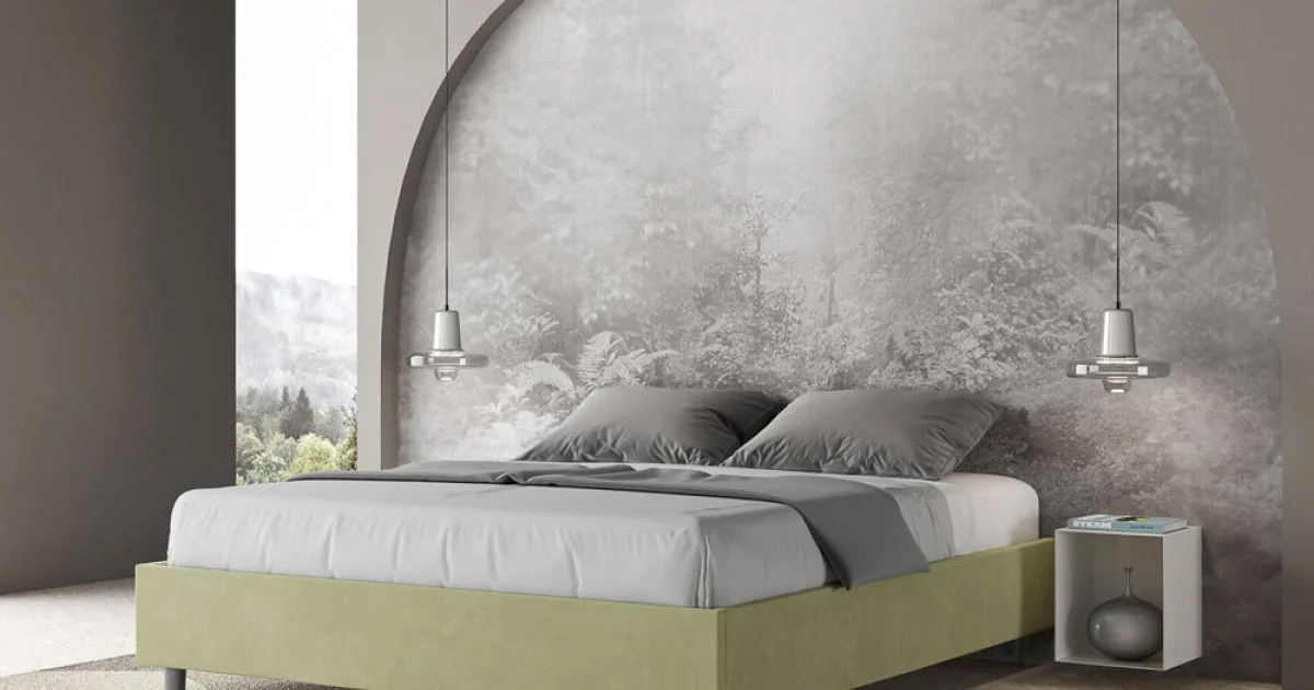 Letto Matrimoniale 160x200 cm Rivestito in Microfibra Made in Italy - Atleta