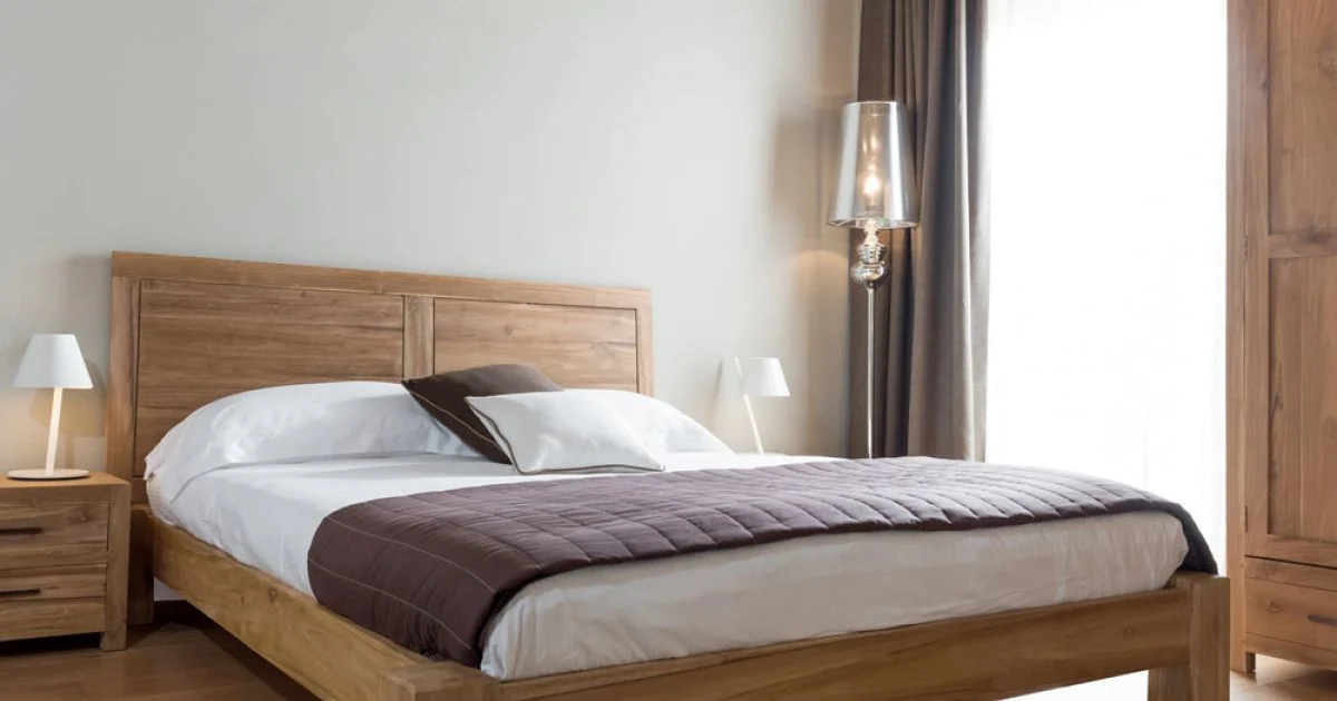 Letto Matrimoniale 160x200 Realizzato in Legno Teak Massello - Affresco