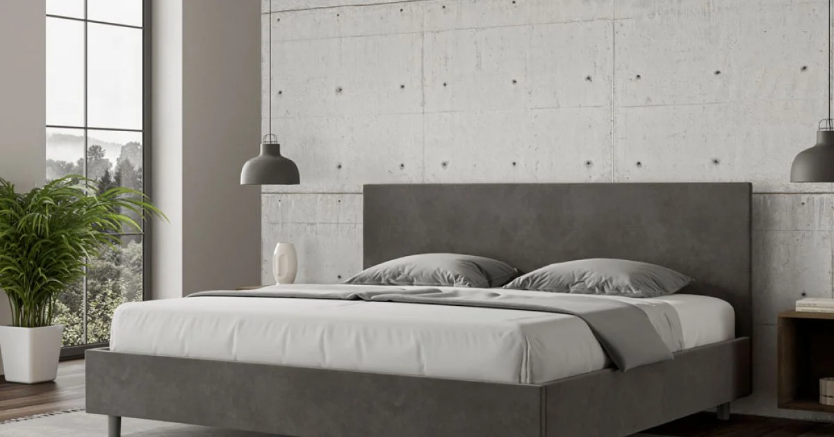 Letto Matrimoniale 190x200 cm con Testata in Microfibra Made in Italy - Pallone
