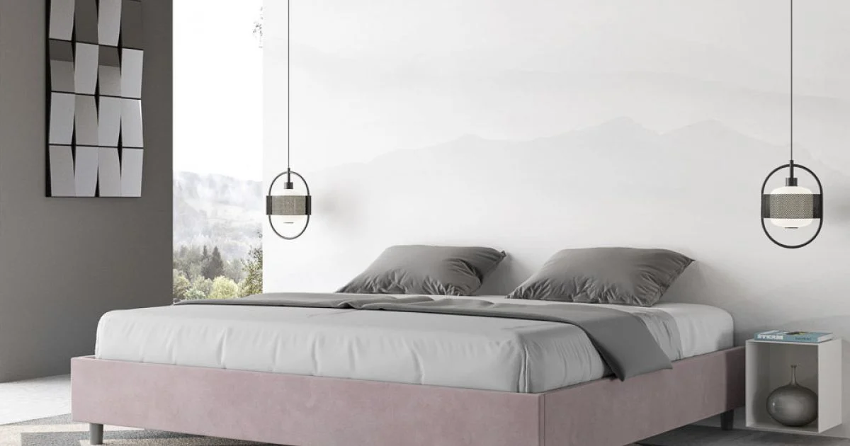 Letto Matrimoniale 190x200 cm e Rivestito in Microfibra Made in Italy - Atleta