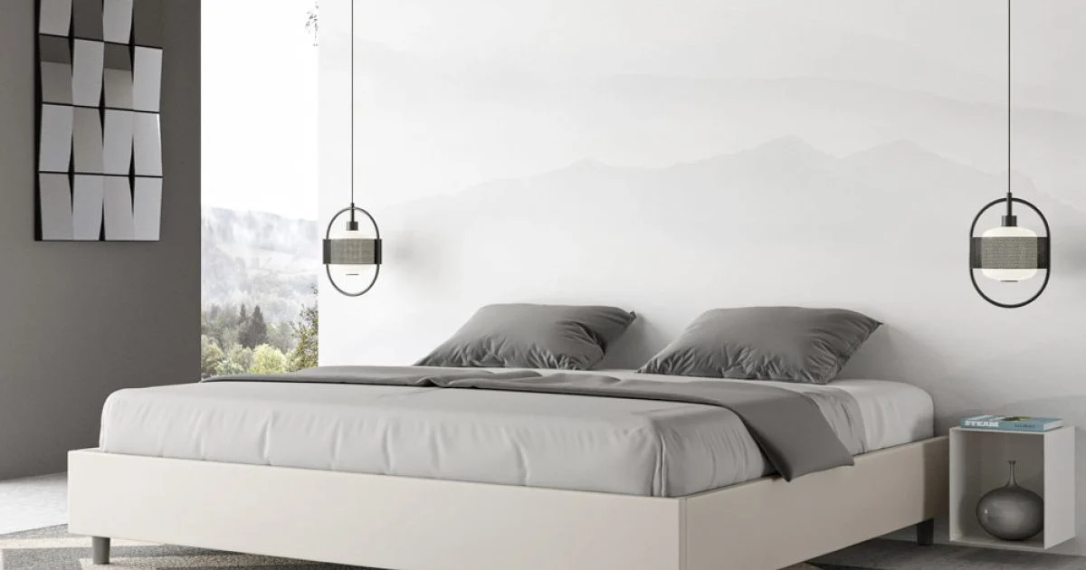 Letto Matrimoniale 200x200 cm Rivestito in Similpelle Made in Italy - Atleta