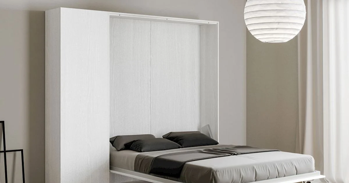 Letto Matrimoniale a Scomparsa Verticale con Colonna  - Magicompare