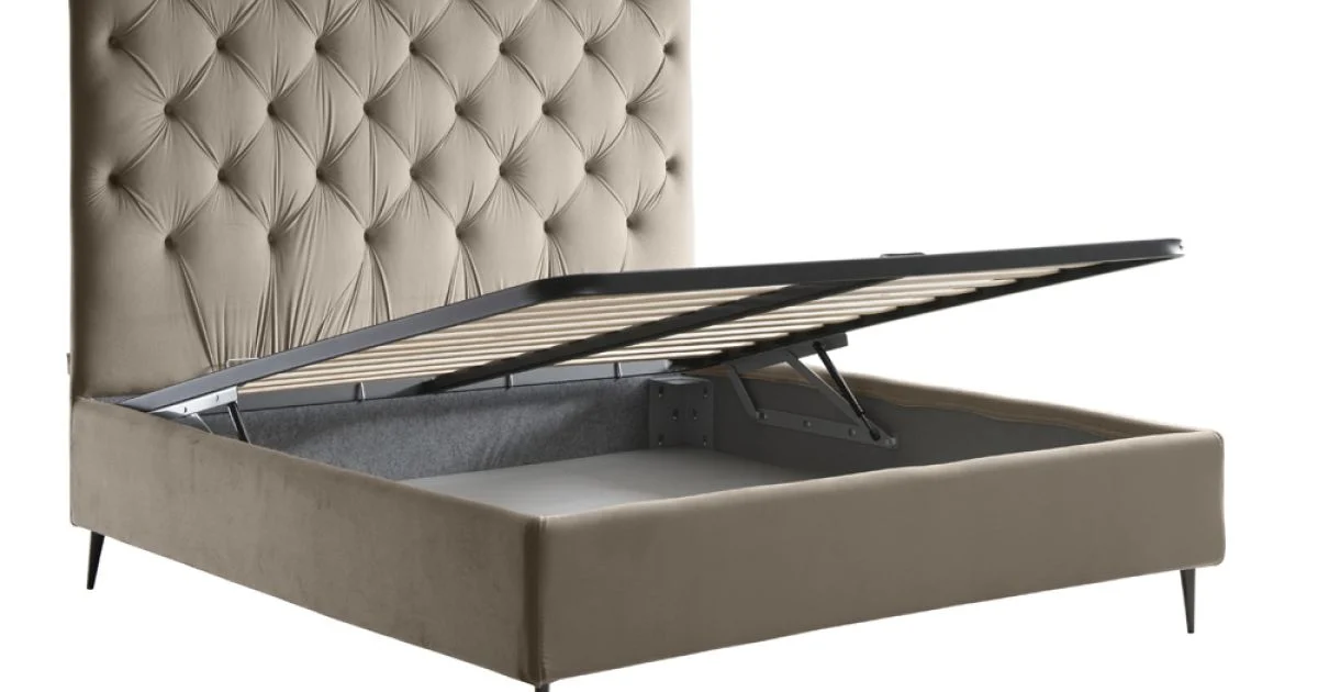 Letto Matrimoniale con Box Contenitore e Rete 160x190 Made in Italy - Sallie