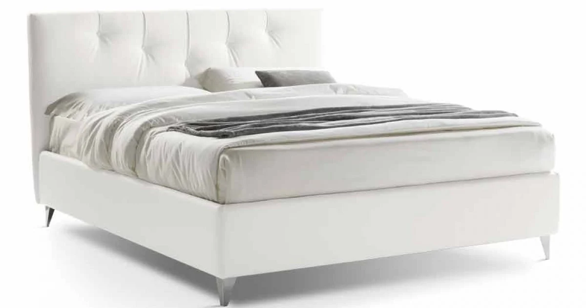 Letto Matrimoniale con Contenitore Imbottito Ecopelle Made in Italy – Maschera