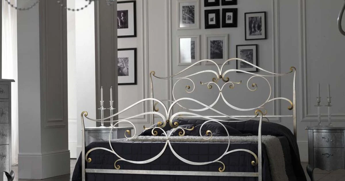 Letto Matrimoniale con Pediera Coordinata in Ferro Made in Italy - Penny